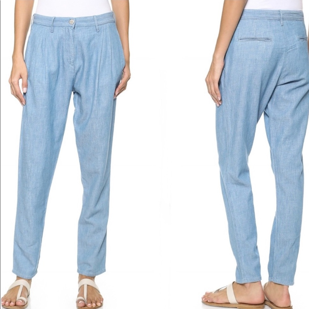 3x1 Denim Slouchy Brushed Denim Trouser in Berto